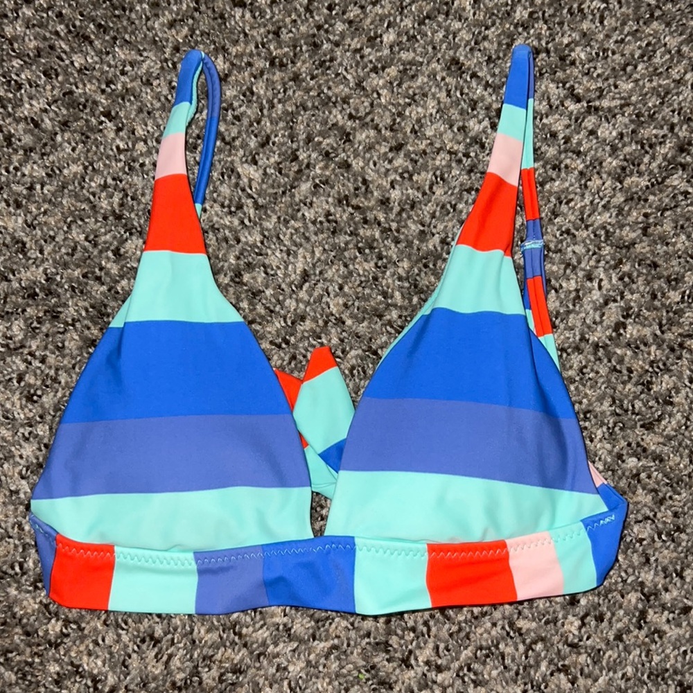 never worn striped bathing suit top